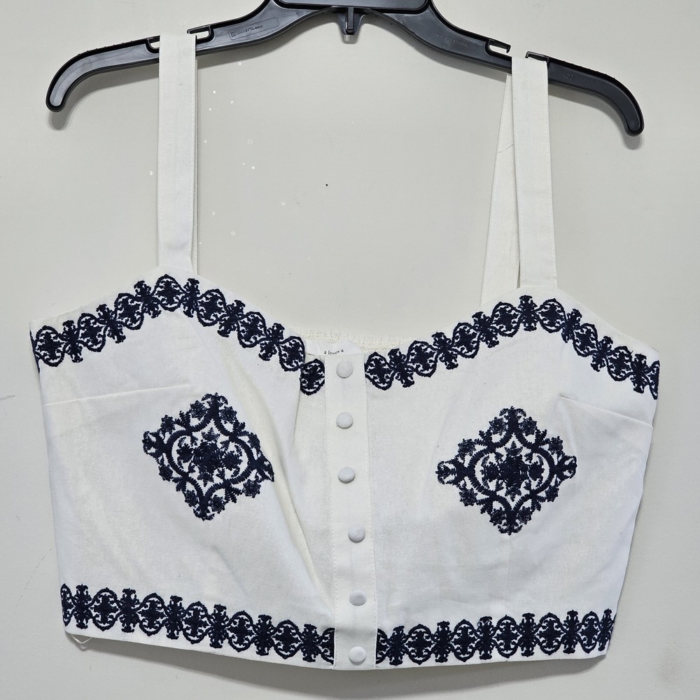 A Loves A Women's Top XL White‎ Ivory Tank Bralette Sleeveless Sweetheart XL 405